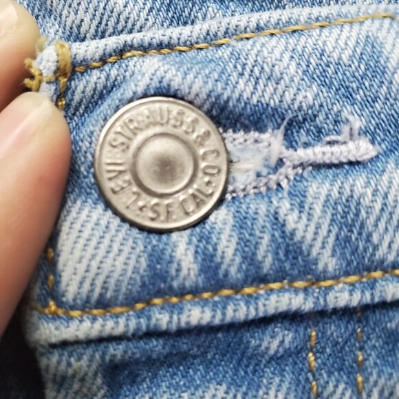 Levis Jeans Womens 24 Blue 501 Premium Big E Straight Ankle Stretch Denim - Picture 10 of 16